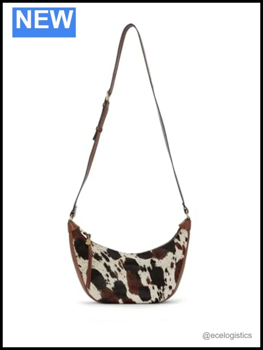 Lucky Brand Emma Haircalf Crossbody Hobo Bag Leather